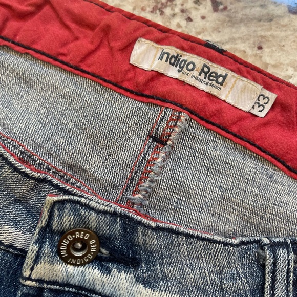 Indigo Red flair jeans size 33. Very unique style Jean - Picture 7 of 8